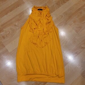 Arden B Yellow Ruffle Tank Top Size S